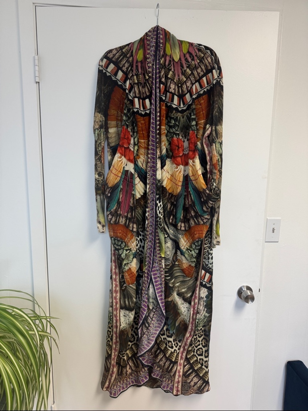 Camilla Multicolor Feather & Floral kimono